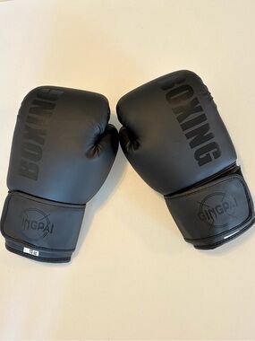 GINGPAI 10 oz Boxing Gloves Black. Trading Sparring MMA.